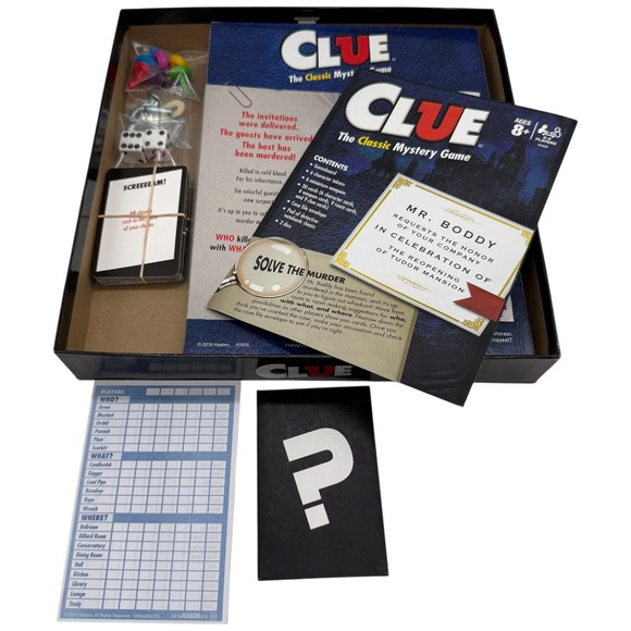 Hasbro Clue The Classic Mystery Board Game A5826 Complete 2018 Edition - Picture 7 of 14